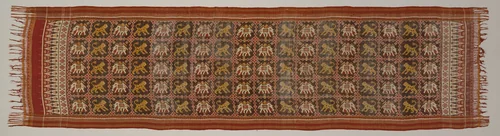 Ceremonial Cloth with Pattern of Elephants and Tigers by India, Gujarat, textile, 1801-1900