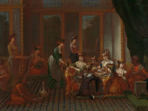 Banquet of Distinguished Turkish Women by Jean Baptiste Vanmour, painting, 1720-1737