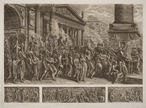 The Ashes of Trajan Carried in a Triumphal Procession by Luigi Ademollo, print, 1764-1849