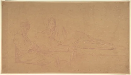 The Nativity by Hippolyte Flandrin, drawing, 1860