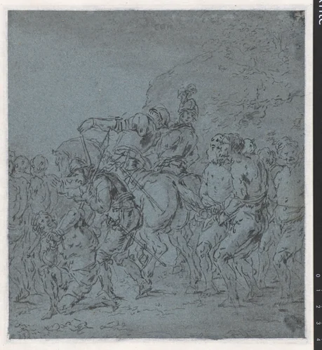 Geboeide mannen by Leonaert Bramer, drawing, 1606-1674