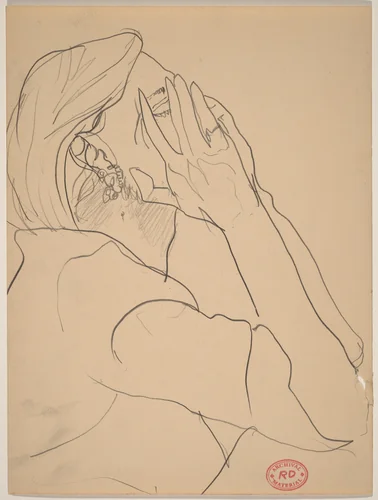 Untitled [woman covering her face with her hands] by Richard Diebenkorn, drawing, 1955-1967