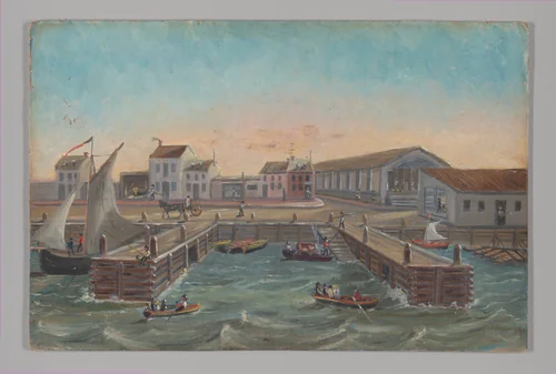 Old Ferry Stairs by William P. Chappel, artwork, 1870