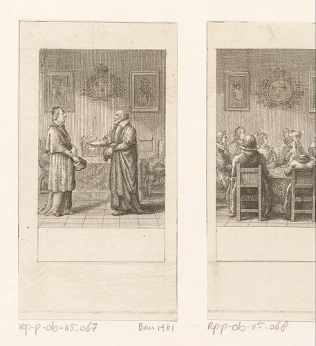 Karel van Lotharingen in gesprek met Michel de l'Hopital by Daniel Nikolaus Chodowiecki, print, 1790