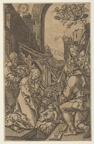 Copy of The Adoration of the Shepherds by Heinrich Aldegrever, print, 1553-1600