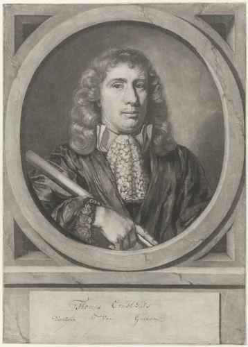 Portret van Thomas Ernsthuys by Abraham Bloteling, print, 1684-1690
