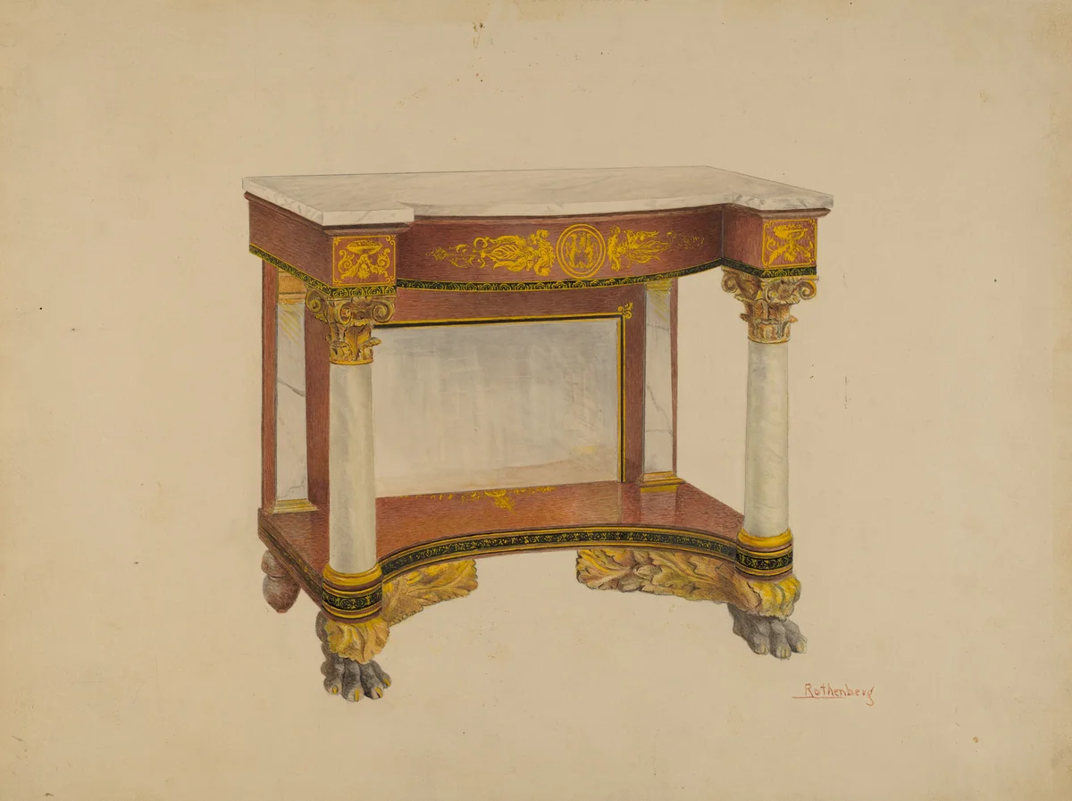 Console Table by Joseph Rothenberg, index of american design, 1936