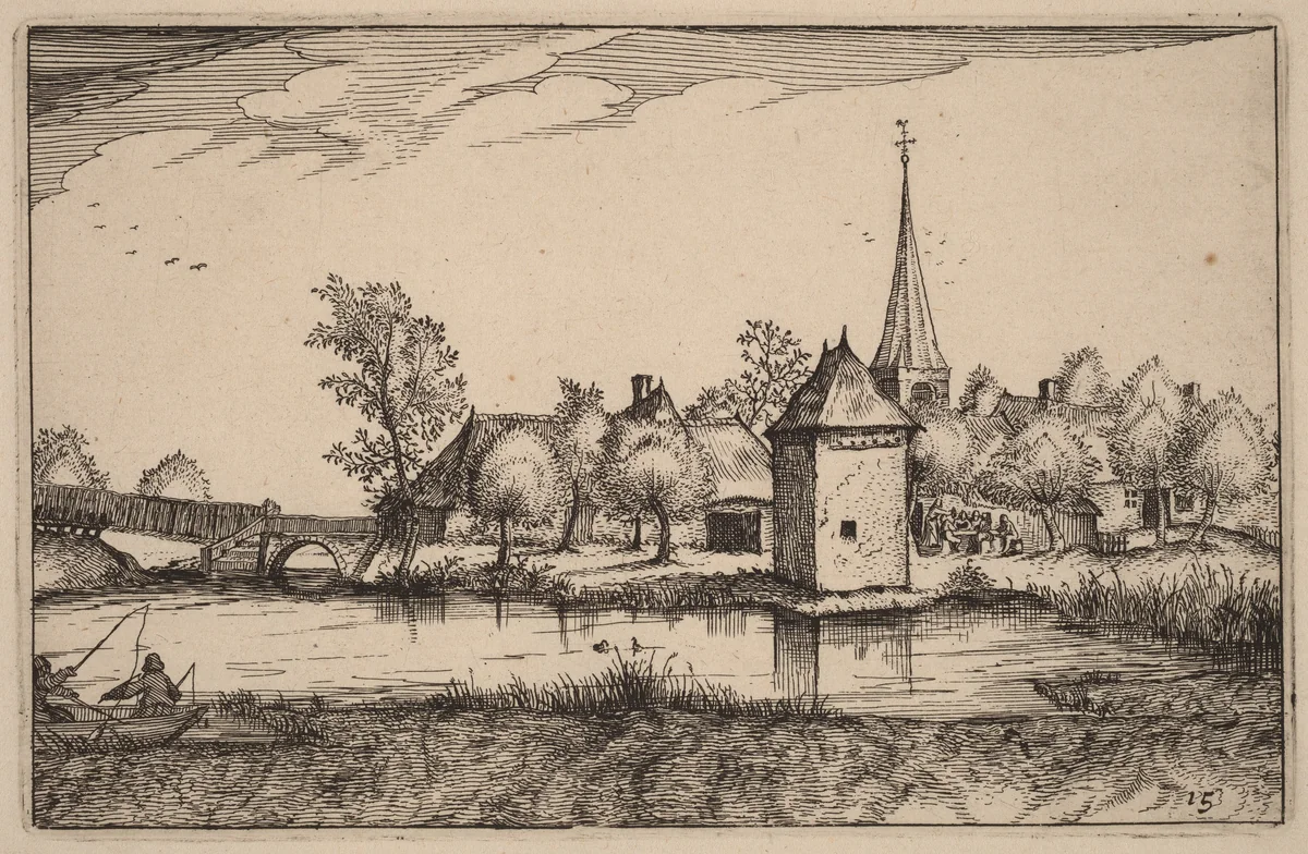 Pond and a Village by Claes Jansz Visscher
Lucas van Doetechum
Johannes van Doetechum, print, 1612
