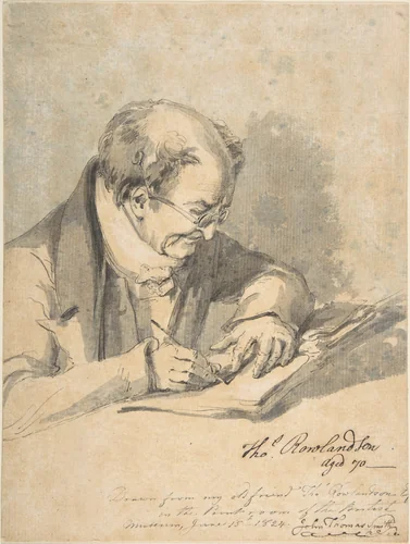 Thomas Rowlandson, aged 70 by John Thomas Smith, drawing, 1824