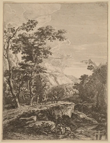 The Woman on the Hinny by Jan Both, print, 1615-1652