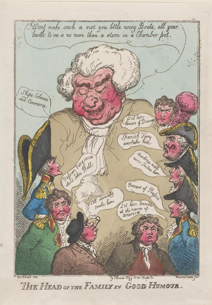 The Head of the Family in Good Humour by Thomas Rowlandson, print, 1809
