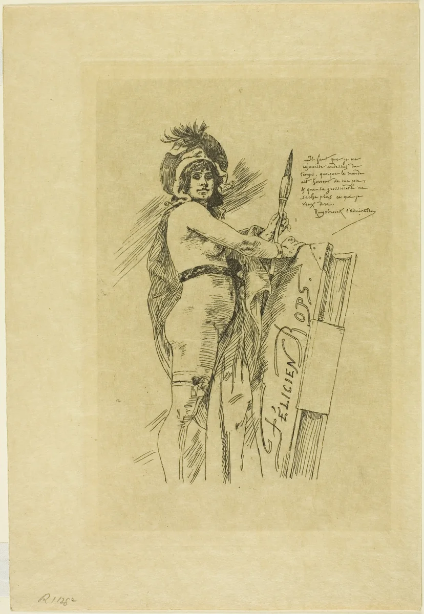The Muse of Félicien Rops by Félicien Rops, print, 1895