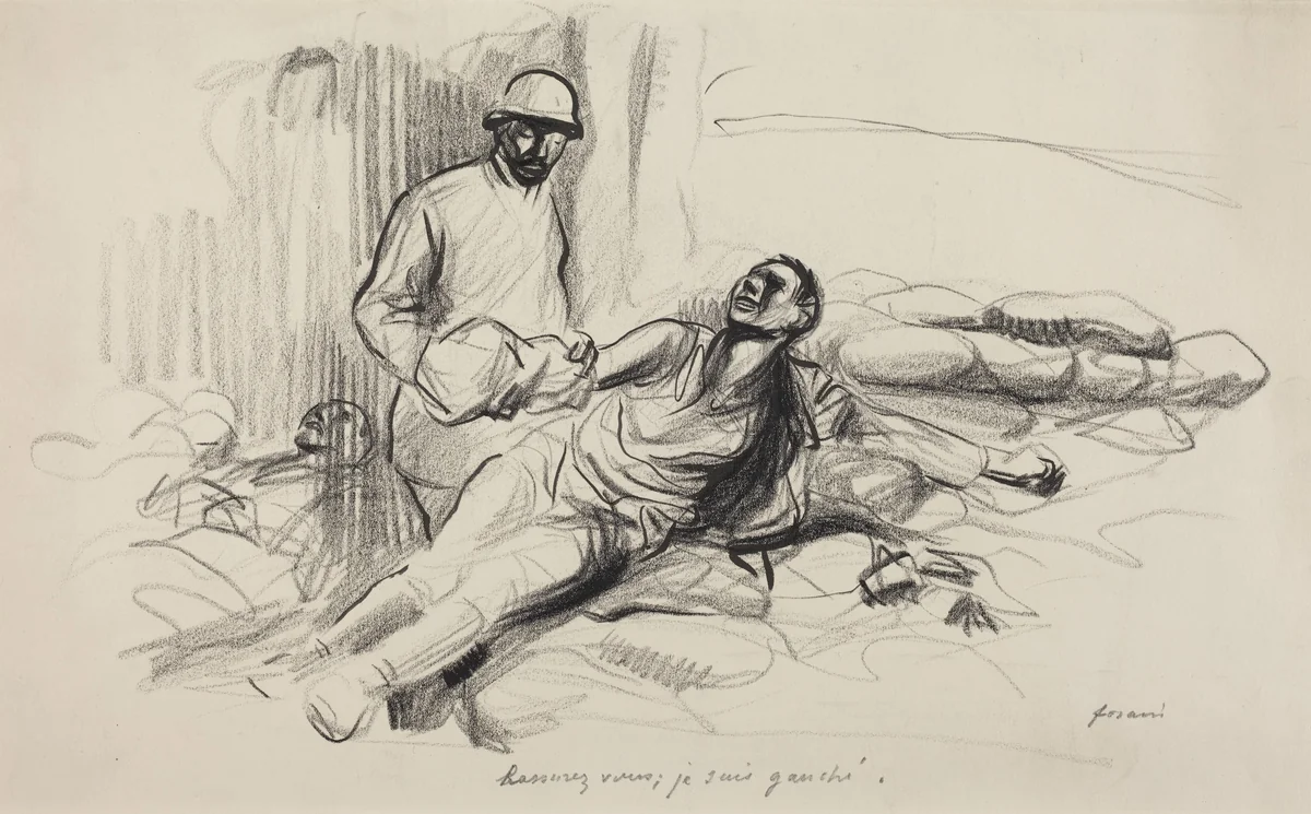 Rassurez vous; je suis gauché. by Jean-Louis Forain, drawing, 1914-1919