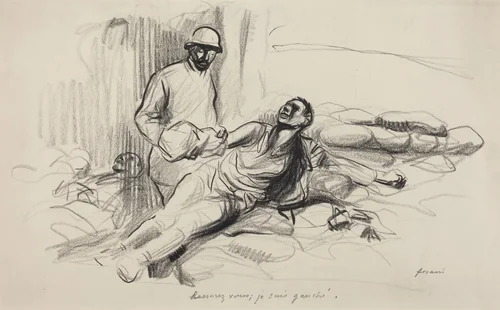 Rassurez vous; je suis gauché. by Jean-Louis Forain, drawing, 1914-1919