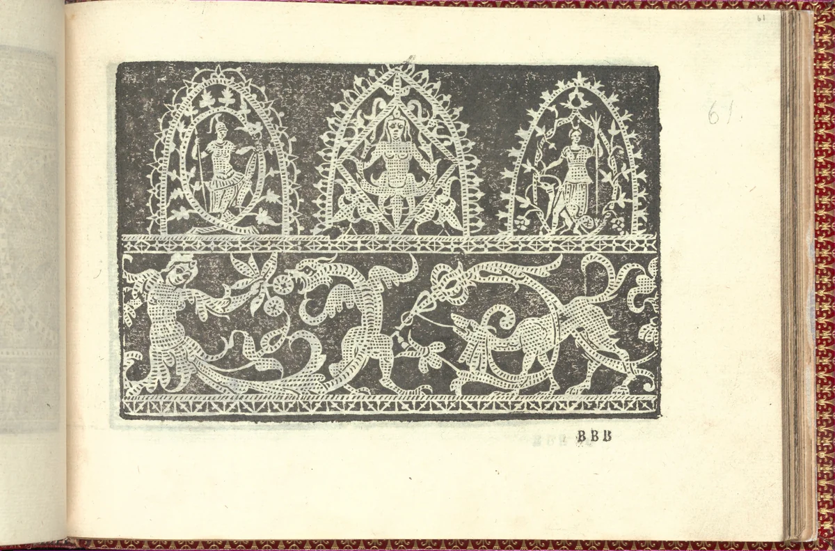 Corona delle Nobili et Virtuose Donne: Libro I-IV, page 61 (recto) by Cesare Vecellio, book, 1601