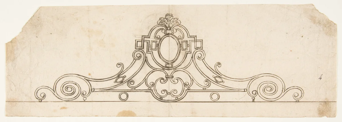 Motif for an Iron Balcony by anonymous, drawing, 1800-1899