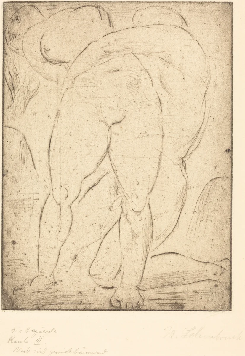 Passion II (Leidenschaft II) by Wilhelm Lehmbruck, print, 1914