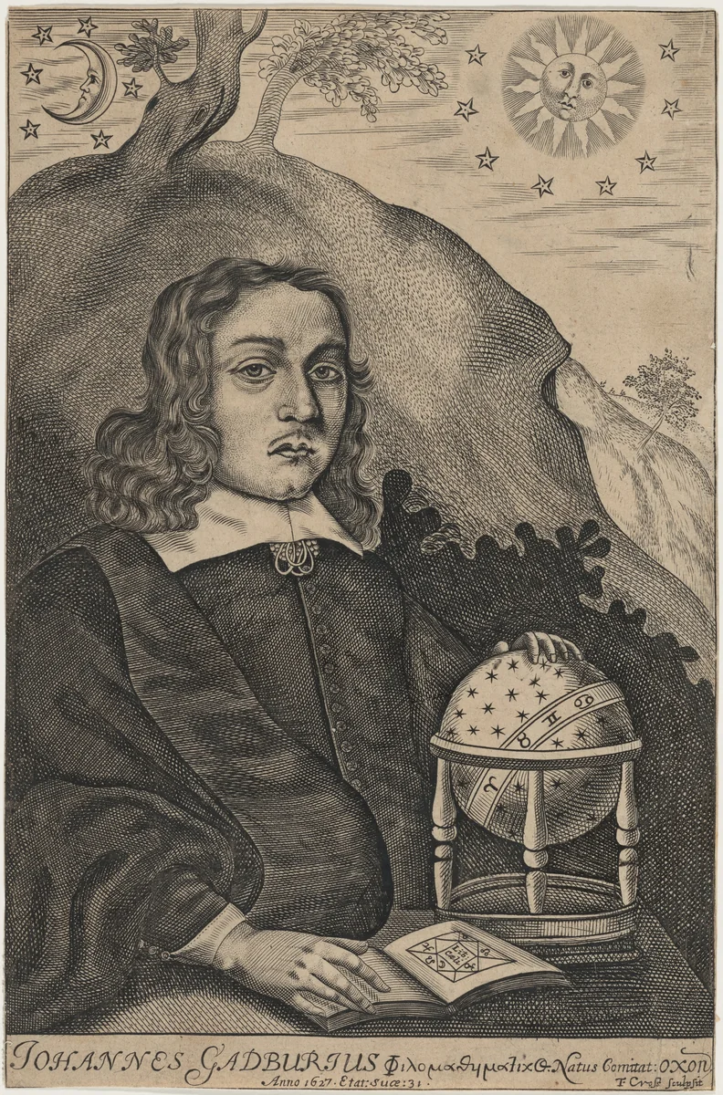 Johannes Gadburius (John Gadbury) by Thomas Cross, print, 1658