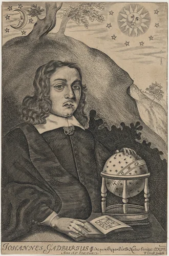 Johannes Gadburius (John Gadbury) by Thomas Cross, print, 1658