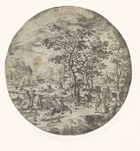Valkenjacht by Unknown, print, 1550-1593
