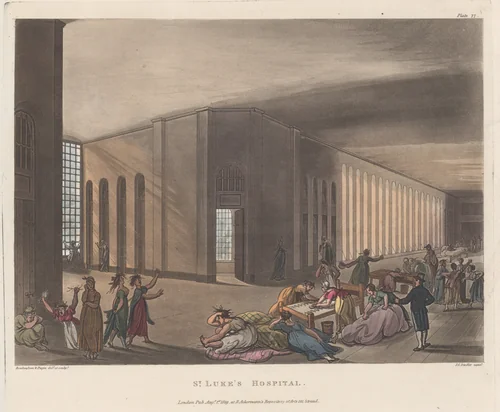 St Luke's Hospital by Thomas Rowlandson, print, 1809