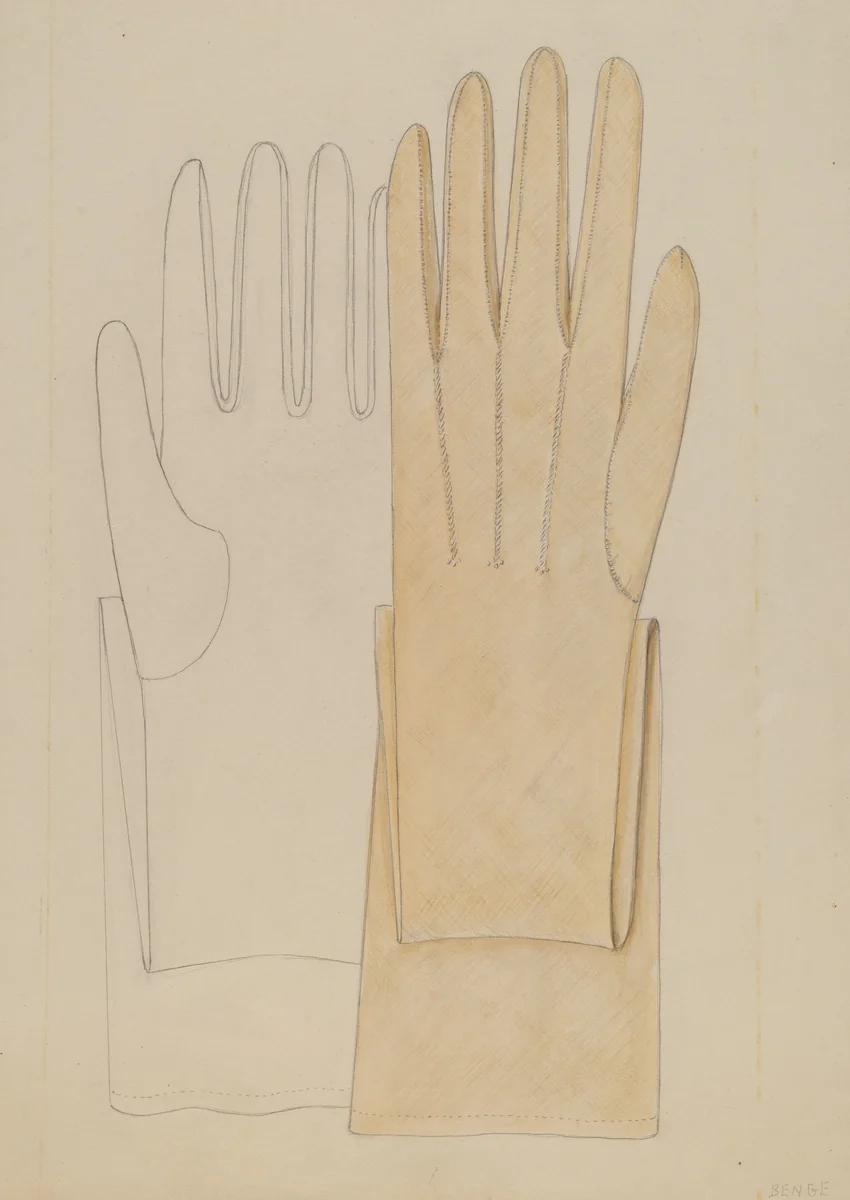 Gloves by Jessie M Benge, index of american design, 1937