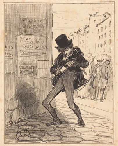 Volé!... Rue vide-gousset... by Honoré Daumier, print, 1839