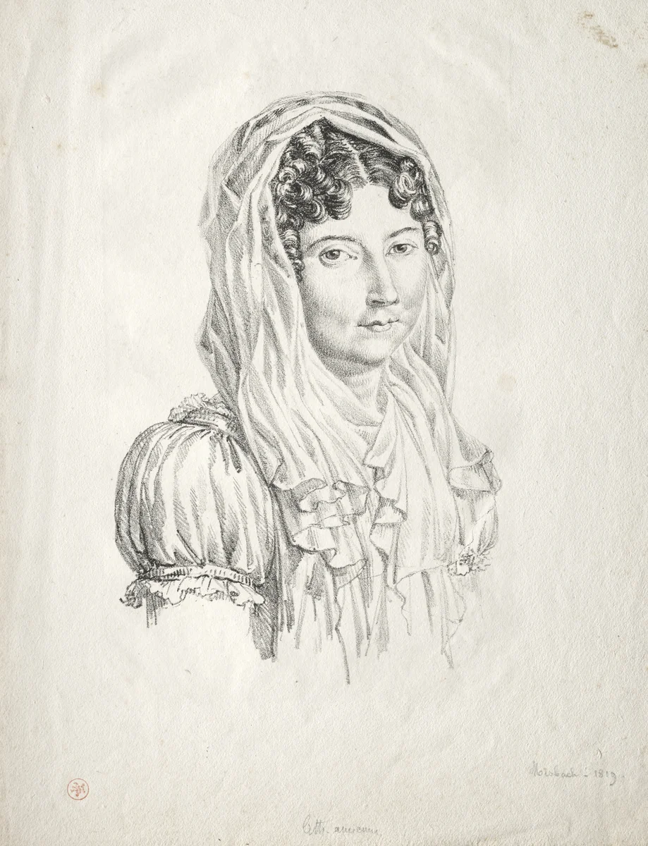 Portrait of a Woman by Moisbach, print, 1819