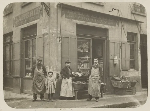 Laiterie – fromages, Ghinzone , Angle rue Ste Jeanne et rue des Trois Pierres, Lyon by Unidentified Photographer, photograph, 1908