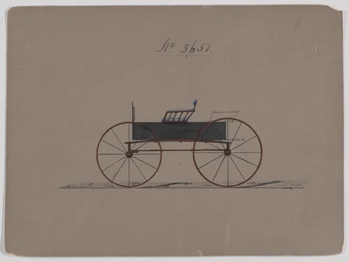 Design for T-Cart, no. 3651 by Brewster & Co., drawing, 1881