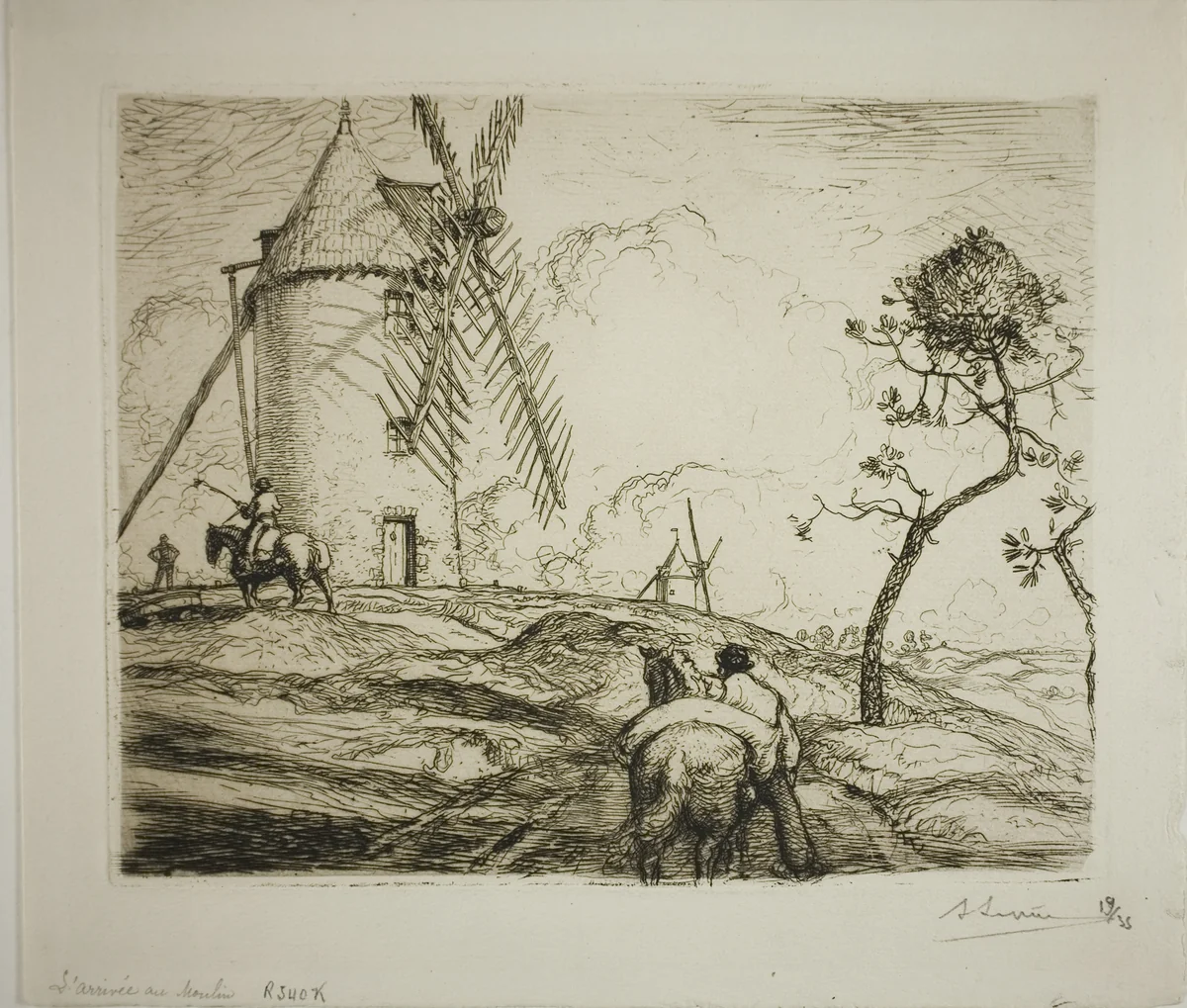 The Arrival at the Windmill by Louis Auguste Lepère, print, 1905
