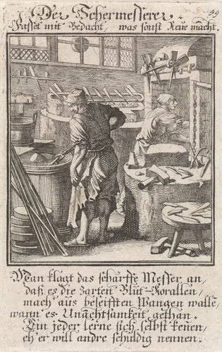 Messenmaker by Caspar Luyken, print, 1711