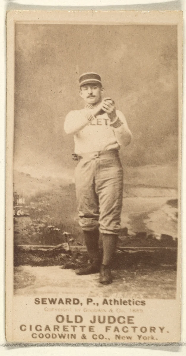Seward, Pitcher, Philadelphia Athletics, from the Old Judge series (N172) for Old Judge Cigarettes by Goodwin & Company, photograph, 1887-1890