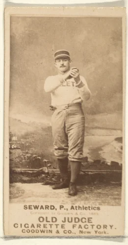 Seward, Pitcher, Philadelphia Athletics, from the Old Judge series (N172) for Old Judge Cigarettes by Goodwin & Company, photograph, 1887-1890