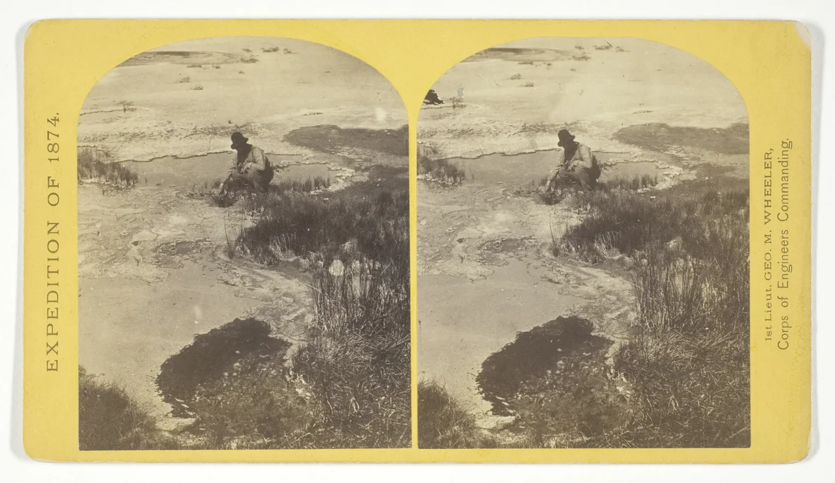 One of the group of Pagosa Hot Springs, showing incrustation on the surface. Much prized by the Indians and miners on account of supposed healing qualities. Principal mineral element, Sulphate of Soda, No. 38 from the series "Geographical Explorations and Surveys West of the 100th Meridian" by Timothy O'Sullivan, photograph, 1874