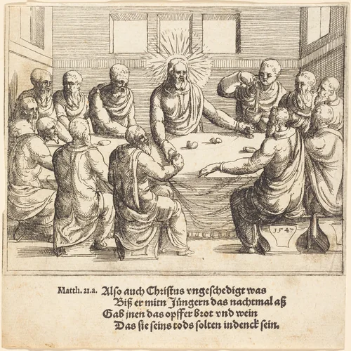 The Last Supper by Augustin Hirschvogel, print, 1547