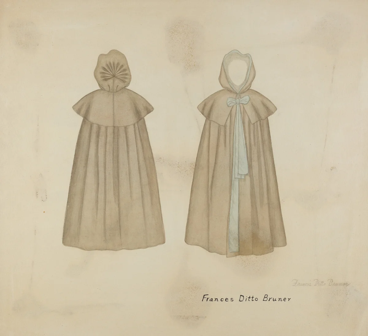 Shaker Cape by Frances Bruner, index of american design, 1935-1942