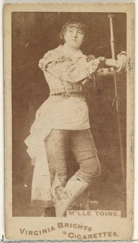 M'lle Toine, from the Actors and Actresses series (N45, Type 1) for Virginia Brights Cigarettes by Allen & Ginter, photograph, 1885-1891