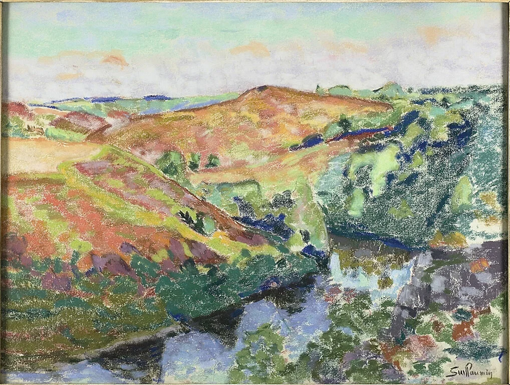 Landscape in Crozant by Armand Guillaumin, drawing, 1893-1903