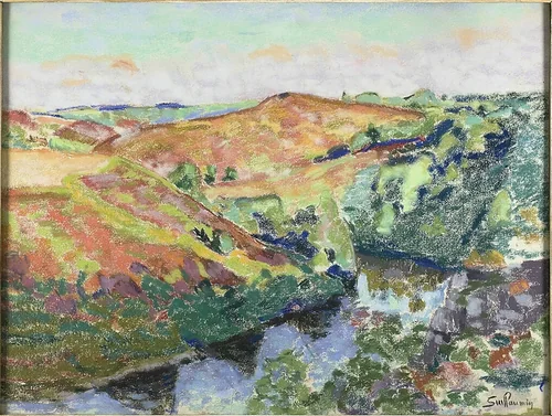 Landscape in Crozant by Armand Guillaumin, drawing, 1893-1903