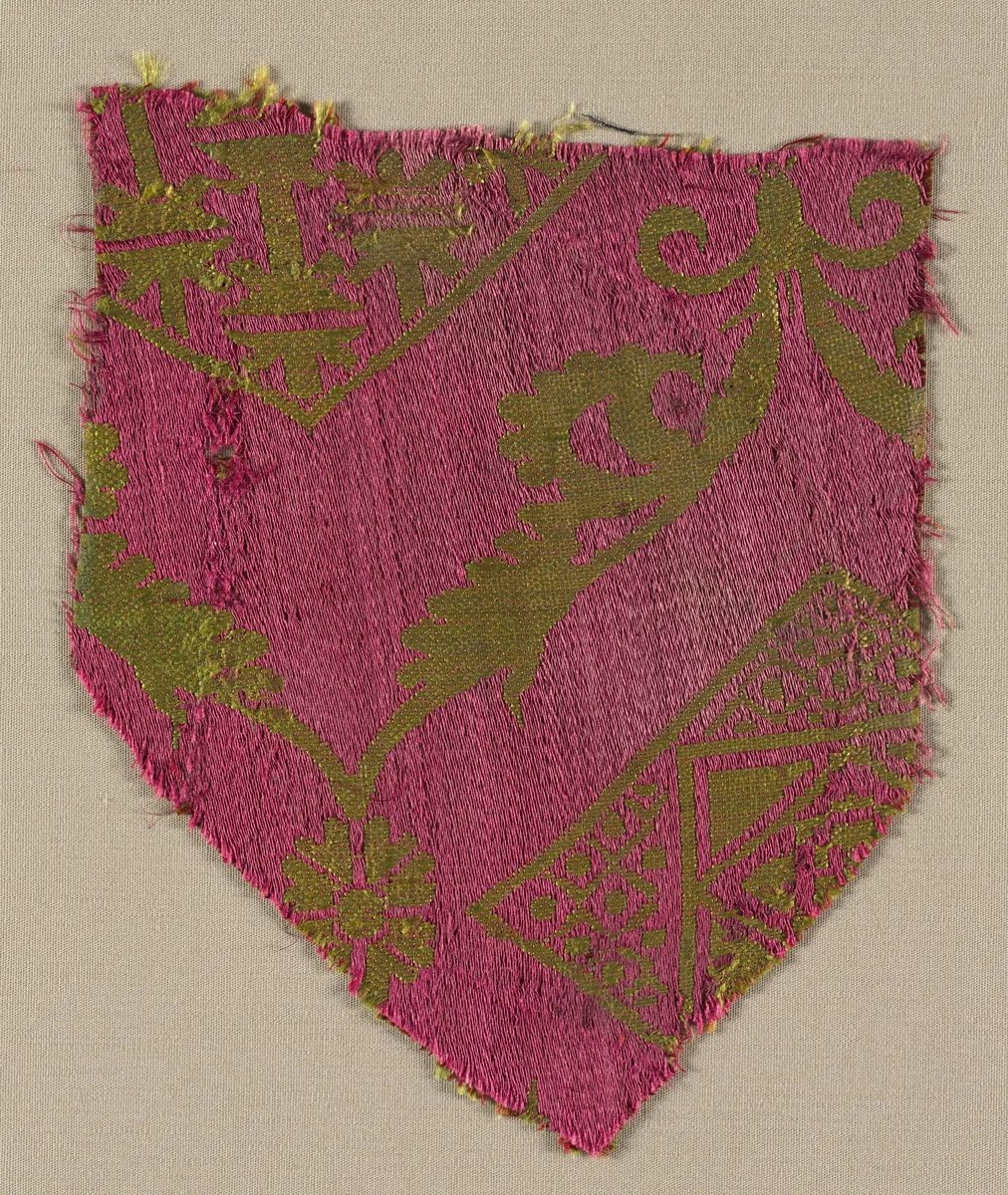 Silk Fragment by Unknown, textile, 1300-1399