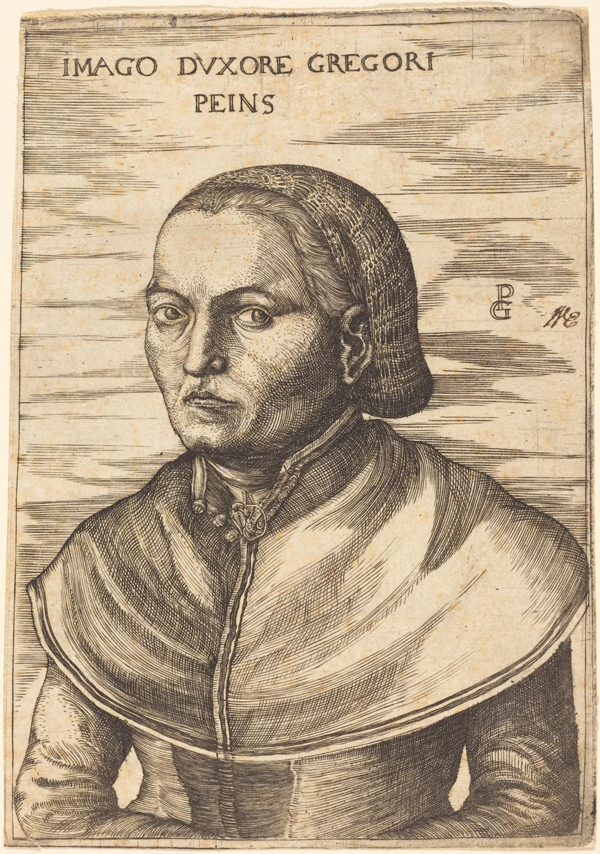Wife of Georg Pencz by Georg Pencz, print, 1500-1550