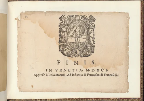 Prima parte de' fiori, page 15 (recto) by Giovanni Battista Ciotti, book, 1591