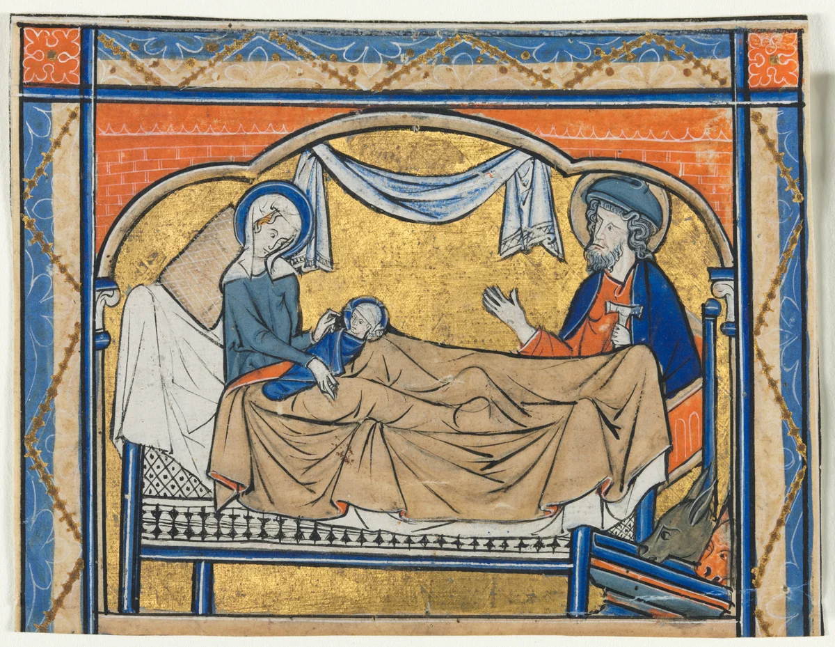Miniature Excised from a Psalter: The Nativity by Unknown, manuscript, 1265-1275