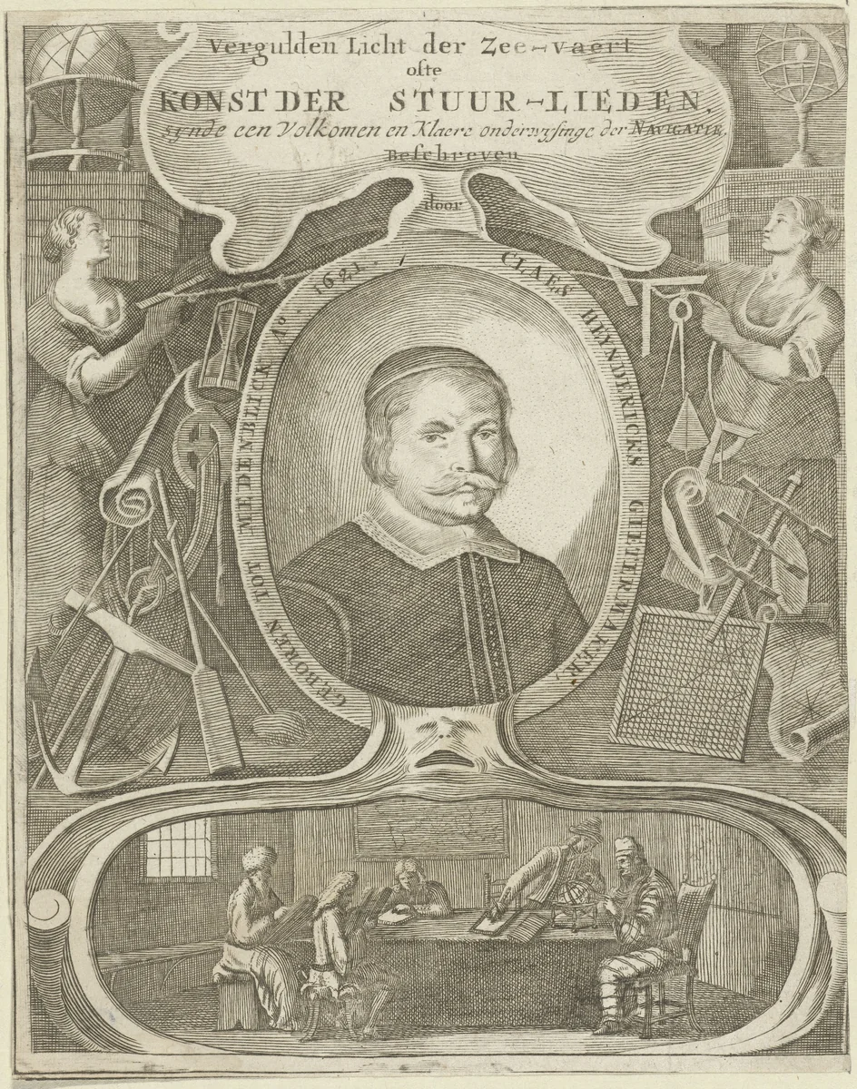 Titelpagina voor: C.H. Gietermaker, Konst der Stuur-lieden, 1697 by anonymous, print, 1697