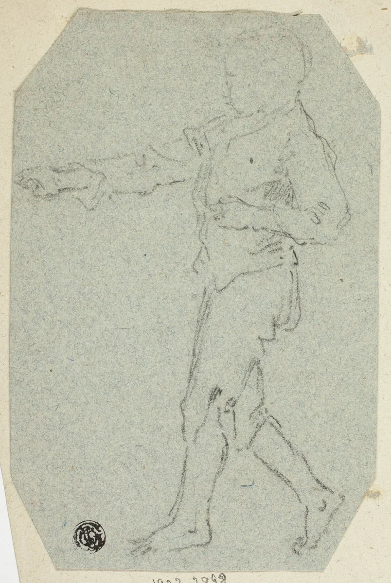 Boy Walking in Profile by Unknown Artist, drawing, 1800-1899