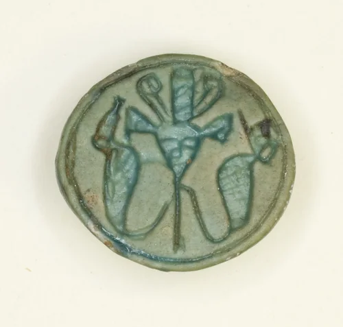 Cowroid: Hathor Sistrum Flanked by Uraei by Egyptian, other, -1550--1295