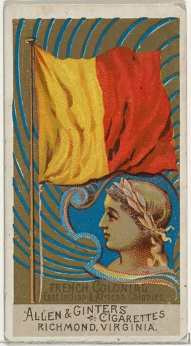 French Colonial East Indian and African Colonies, from Flags of All Nations, Series 2 (N10) for Allen & Ginter Cigarettes Brands by Allen & Ginter, print, 1890