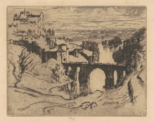 St. Martin's Bridge, Toledo by Joseph Pennell, print, 1904
