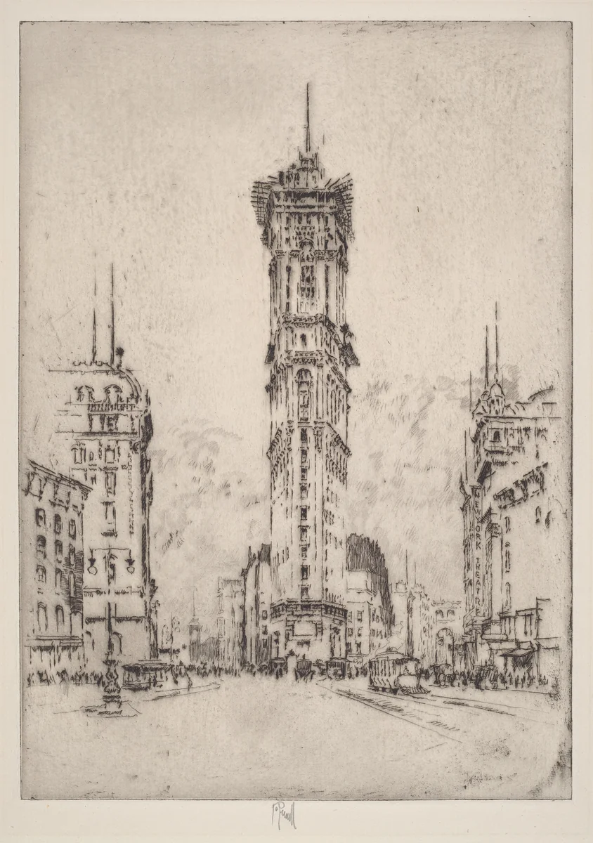 The Times Building by Joseph Pennell, print, 1904